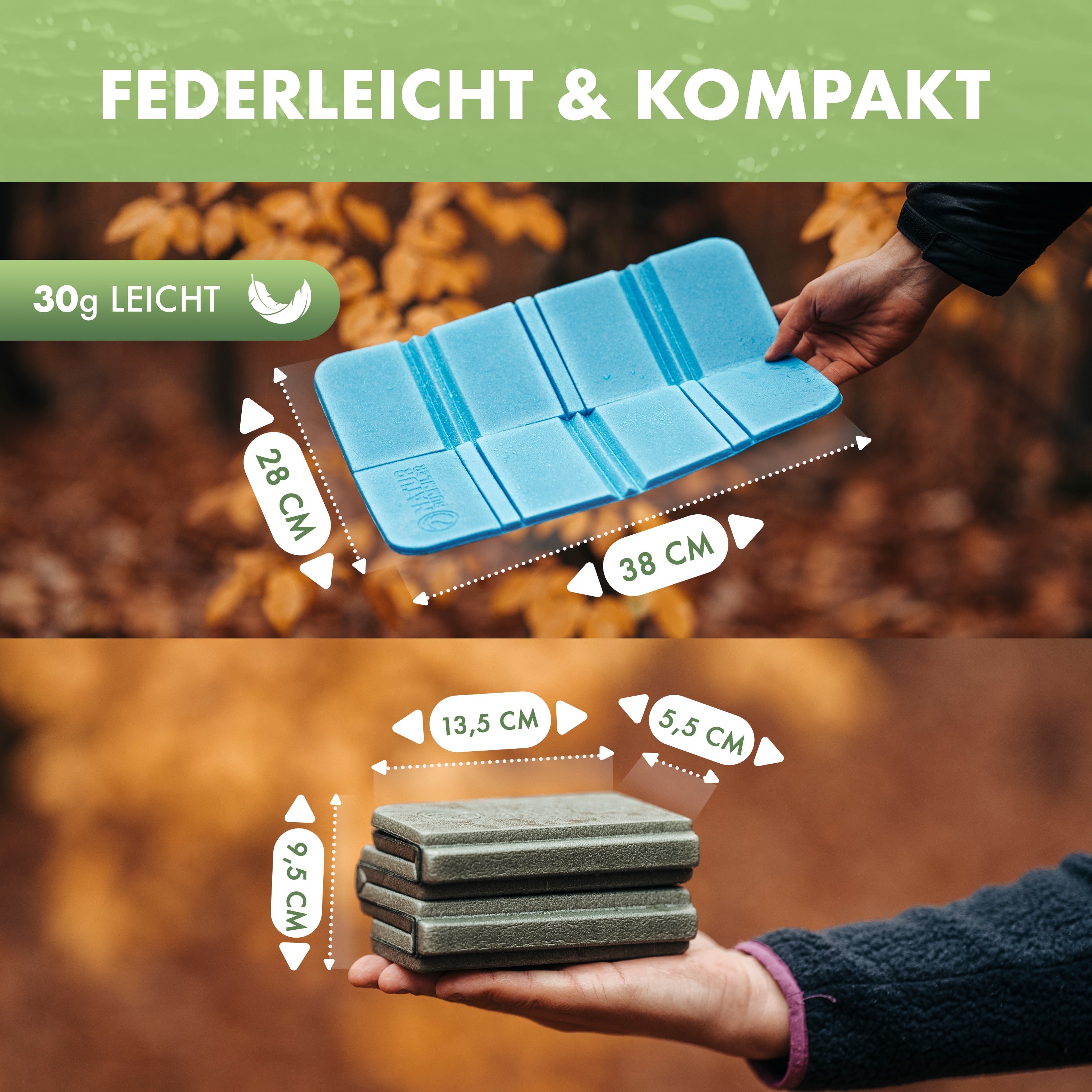 Faltbares Thermo-Sitzkissen 2er-Set