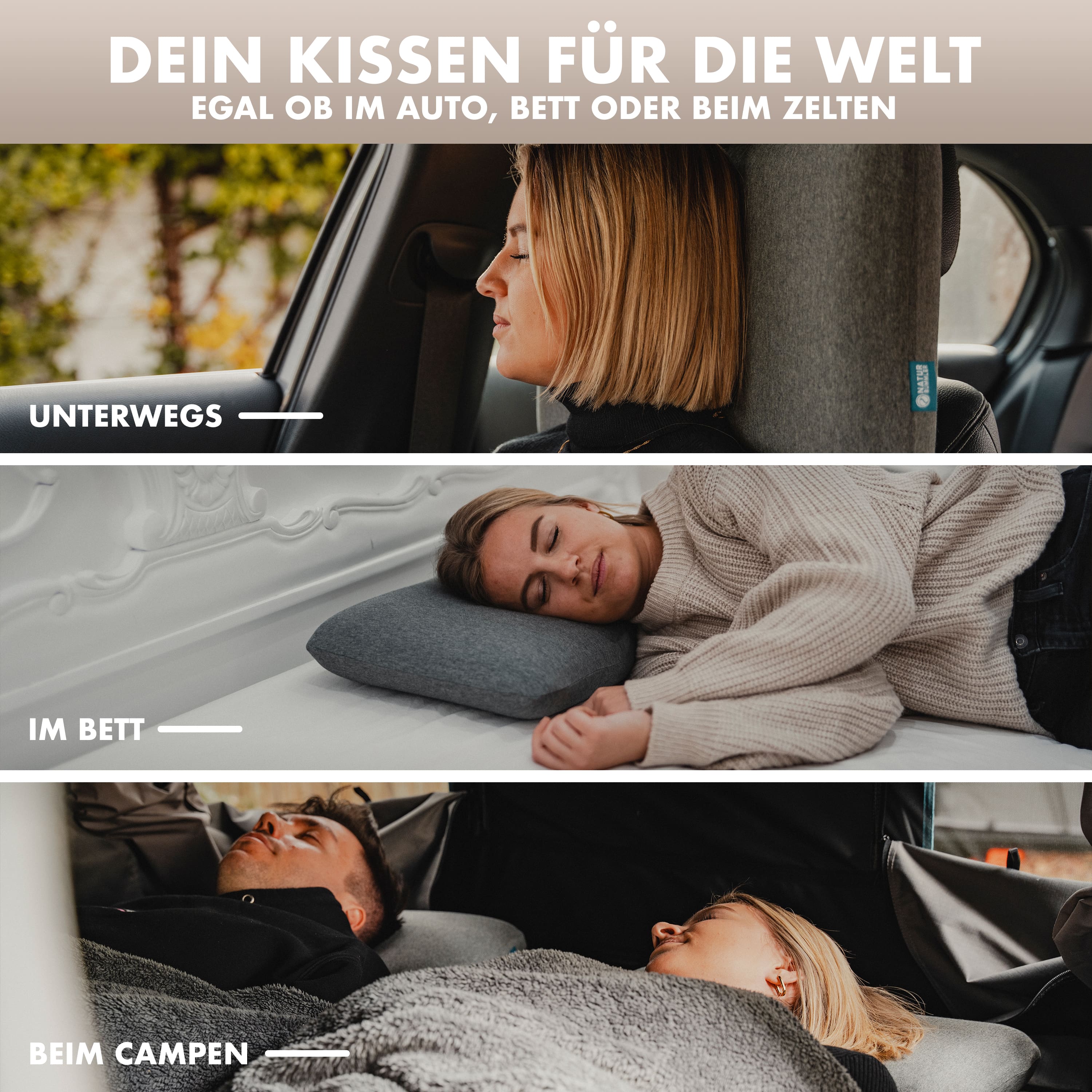 Symbolfoto, welches die Vielseitigkeit des Outdoor Kopfkissens von Naturbummler darstellt.