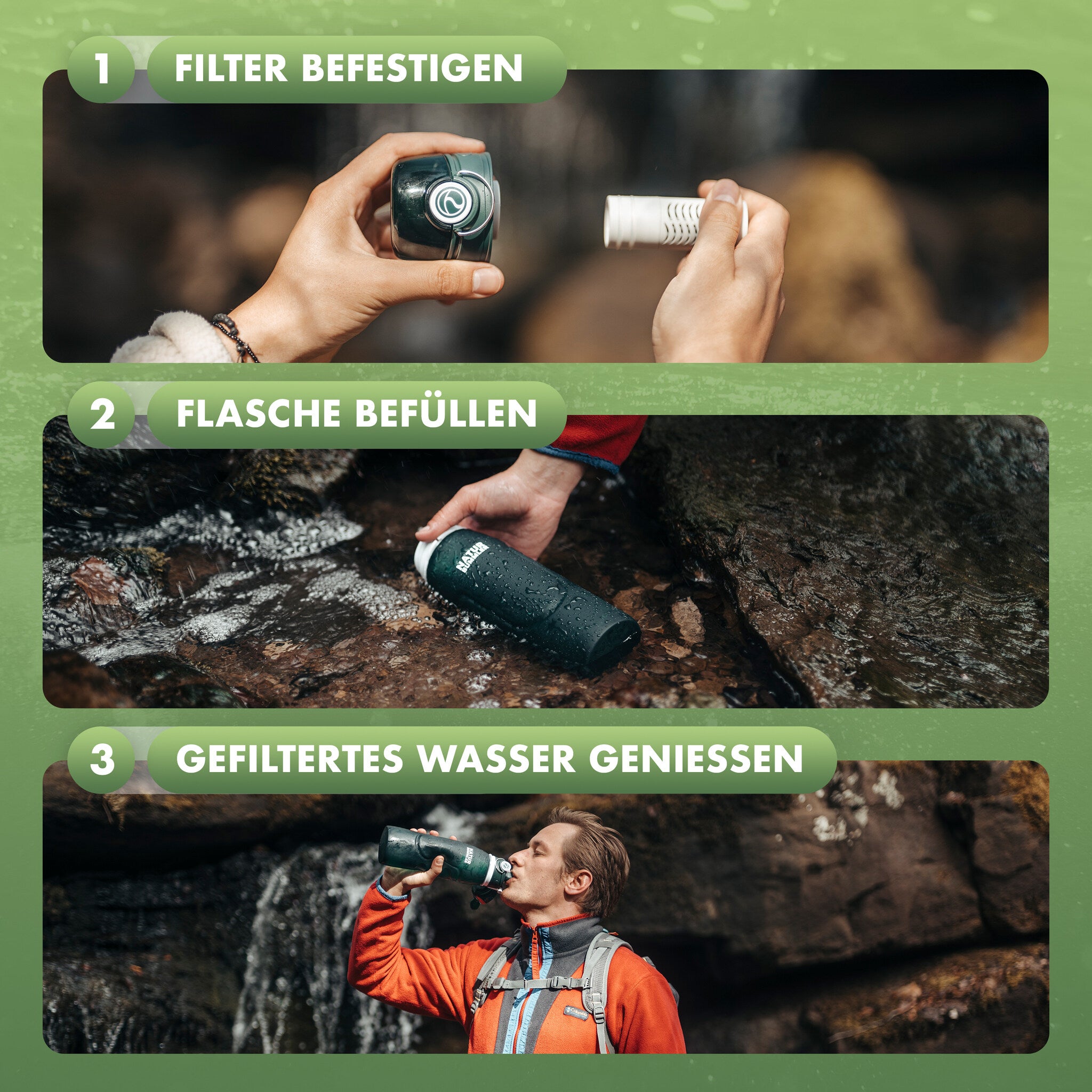 Outdoor Trinkflasche mit Filter