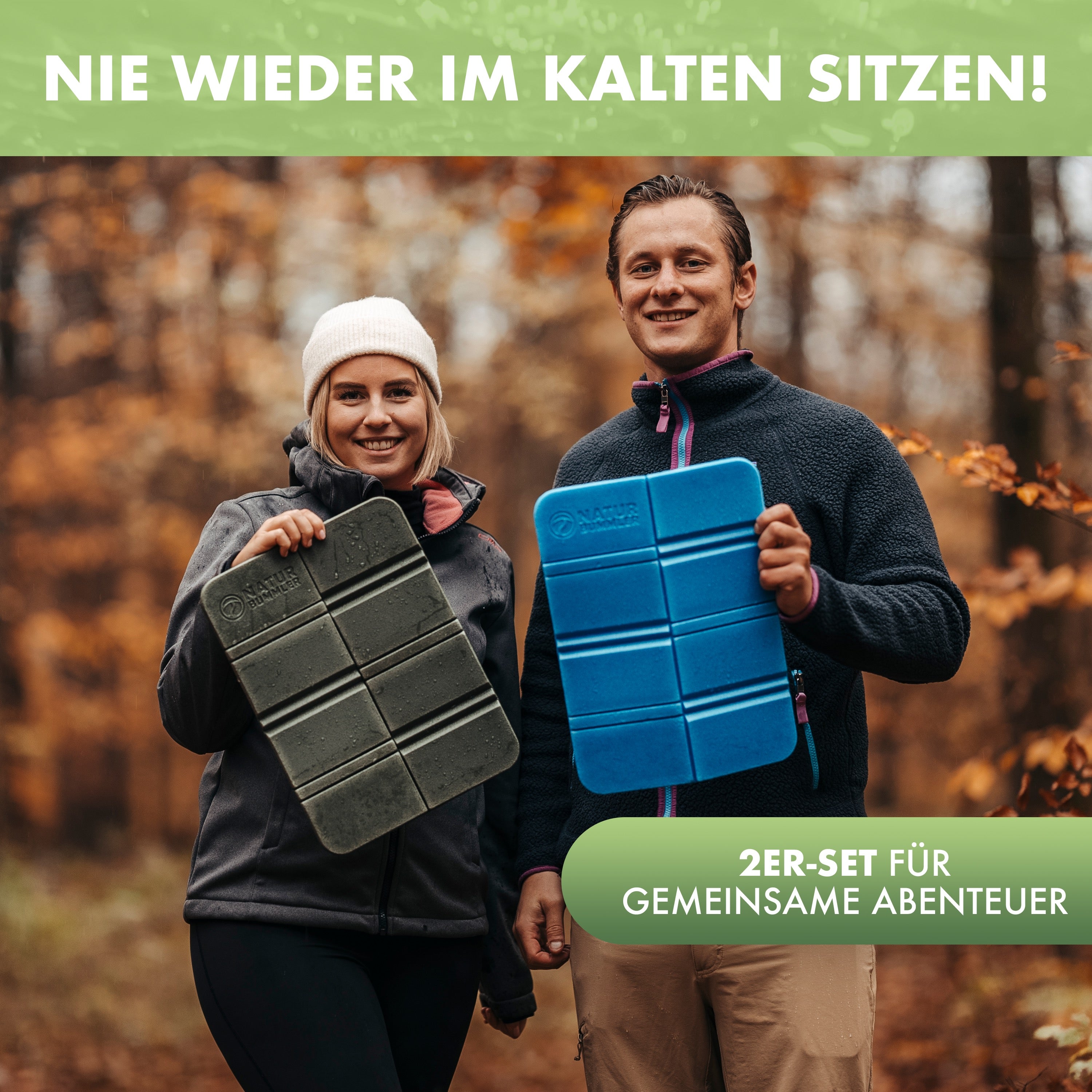 Faltbares Thermo-Sitzkissen 2er-Set